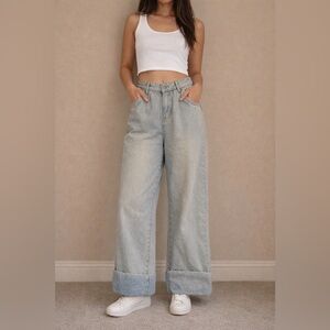 Women's Light Blue Wide Leg Jeans